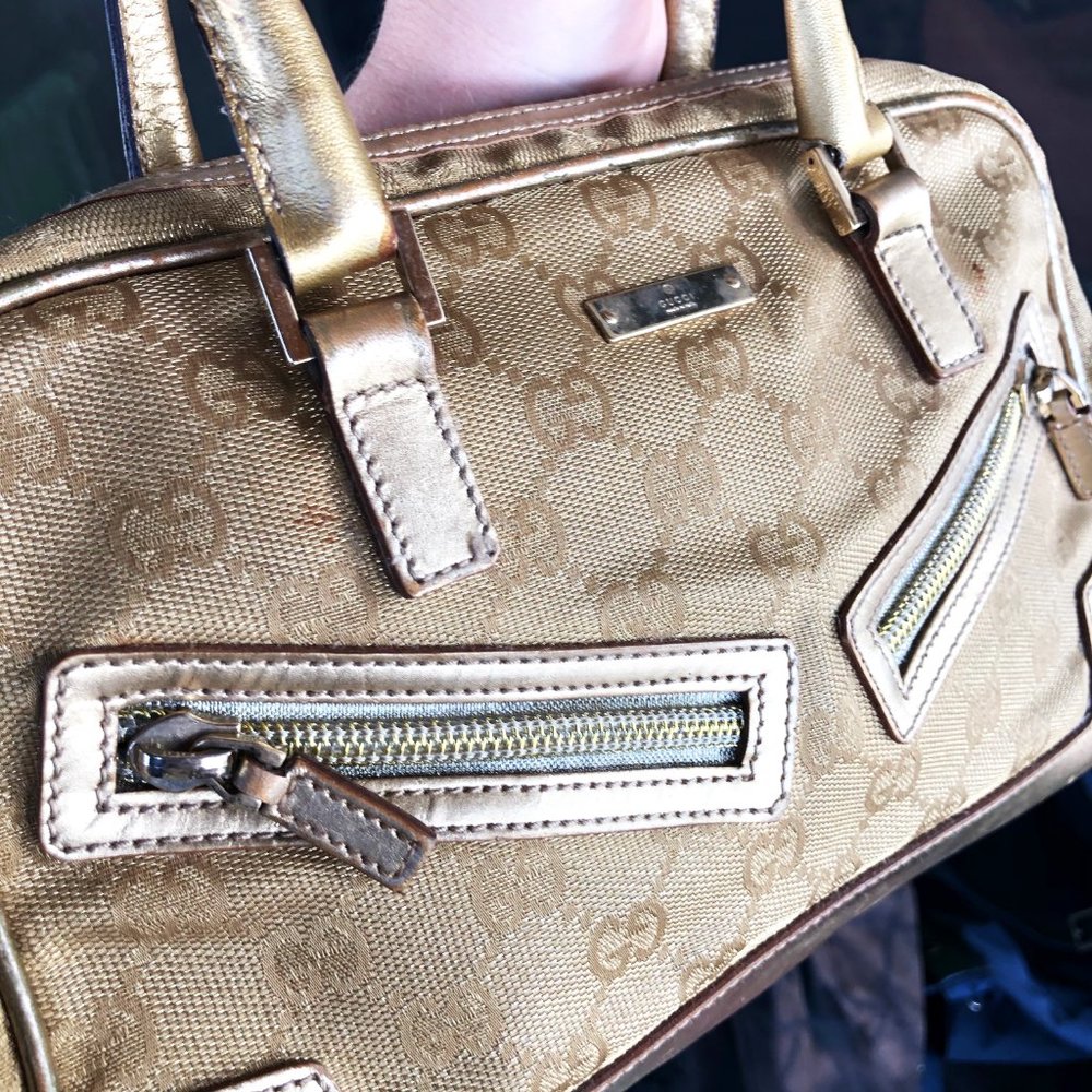 Gucci Gold GG Monogram Mini Bowler Satchel/Bag - Picture 5 of 15